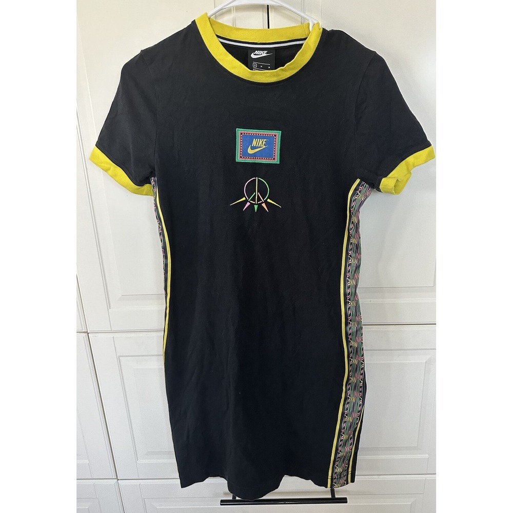 Nike Peace Essential Dress Black/Yellow CW4786-010 Women's Size Medium